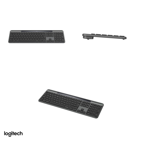 Tastatura wireless solara Logitech Signature Slim Solar+ K980, incarcare din lumina, Bluetooth, tasta AI, Easy-Switch 3 dispozitive, layout US International, grafit, 920-013764 [3]