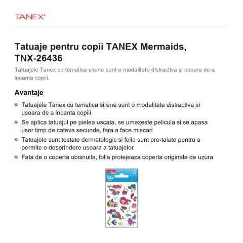 Tatuaje pentru copii TANEX Mermaids, TNX-26436 [1]