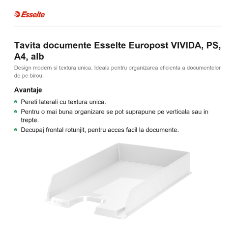 Tavita documente Esselte Europost VIVIDA, PS, A4, alb [1]
