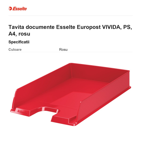 Tavita documente Esselte Europost VIVIDA, PS, A4, rosu [2]