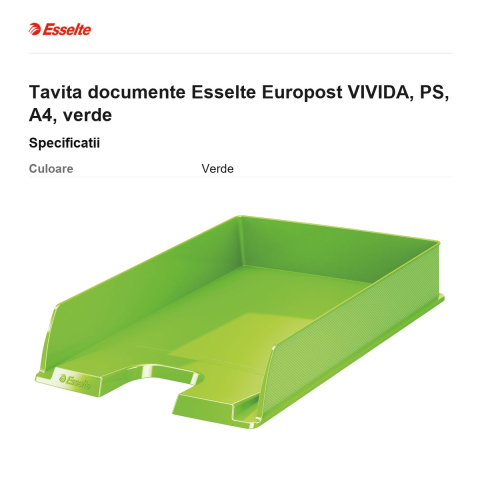 Tavita documente Esselte Europost VIVIDA, PS, A4, verde [2]