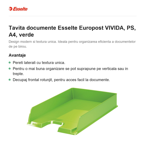 Tavita documente Esselte Europost VIVIDA, PS, A4, verde [1]