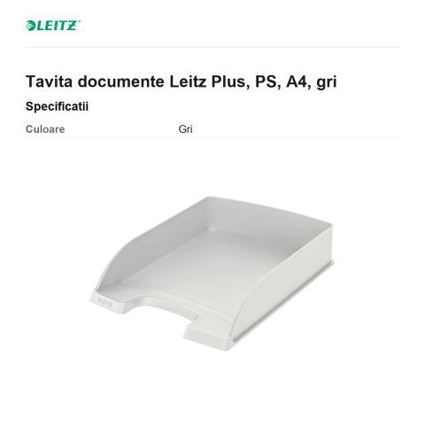 Tavita documente Leitz Plus, PS, A4, gri [2]