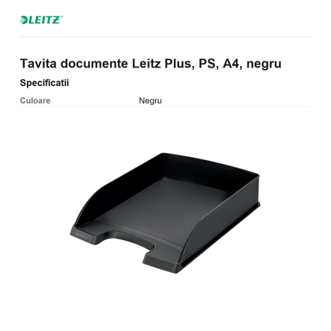 Tavita documente Leitz Plus, PS, A4, negru [2]