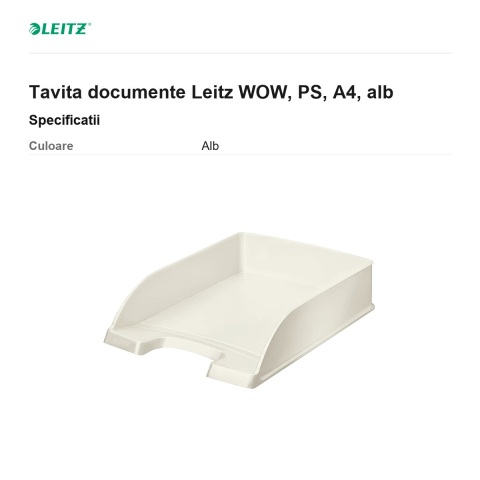 Tavita documente Leitz WOW, PS, A4, alb [2]