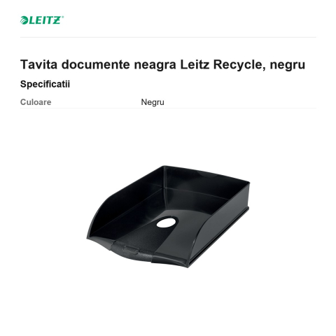 Tavita documente neagra Leitz Recycle, negru [2]