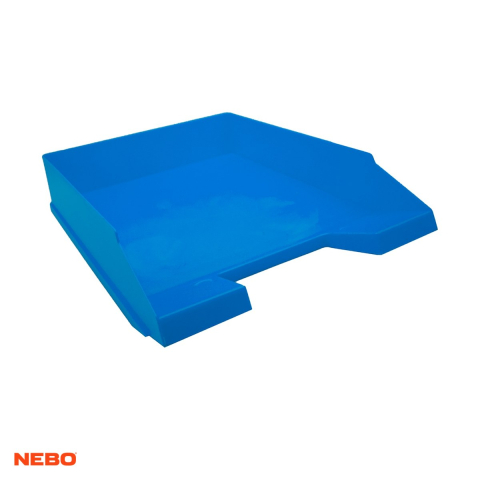 Organizatoare si suporturi de birou - Tavita documente Nebo, din polipropilena, suprapozabila, 34.5x25x6.5 cm, albastru