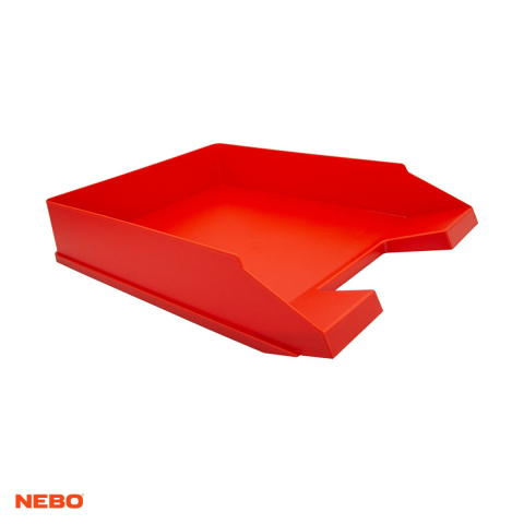 Organizatoare si suporturi de birou - Tavita documente Nebo, din polipropilena, suprapozabila, 34.5x25x6.5 cm, rosu