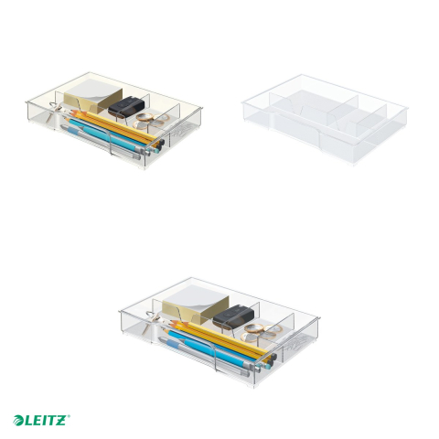 Tavita pentru accesorii Leitz Plus si cabinet cu sertare Leitz WOW, transparent [3]