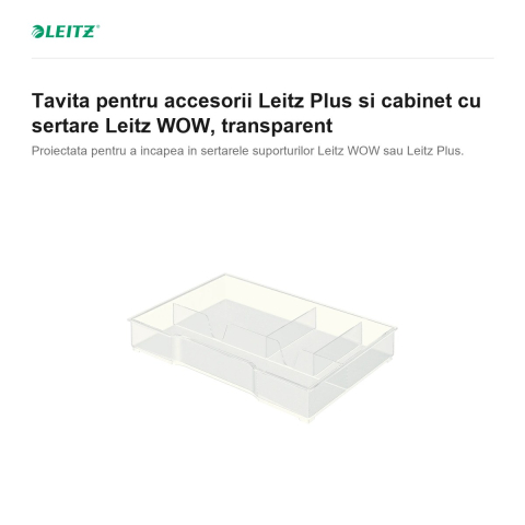 Tavita pentru accesorii Leitz Plus si cabinet cu sertare Leitz WOW, transparent [1]