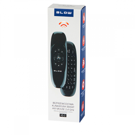 Telecomanda Smart iluminata cu functie de tastatura si mouse, Blow KS-3 11771, 2.4GHz, neagra [4]
