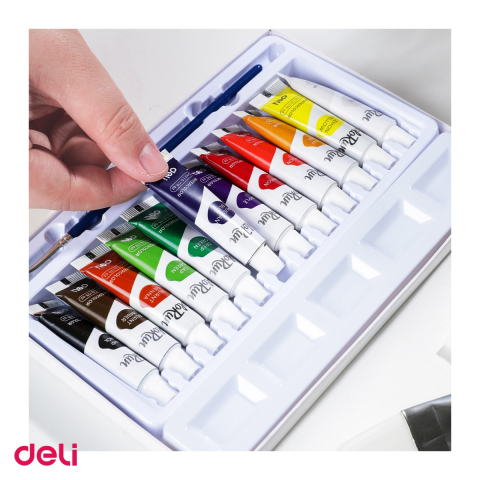 Tempera Deli, 12 culori 5 ml, diverse [4]