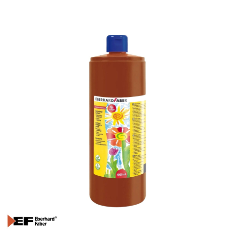 Birotica papetarie - Tempera Eberhard Faber, 1000 ml, culoare maro, acoperire excelenta, ideala pentru scoli si gradinite
