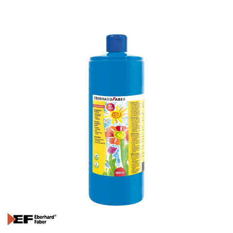 Birotica papetarie - Tempera Eberhard Faber albastru deschis, recipient 1000 ml, pentru scoli si gradinite