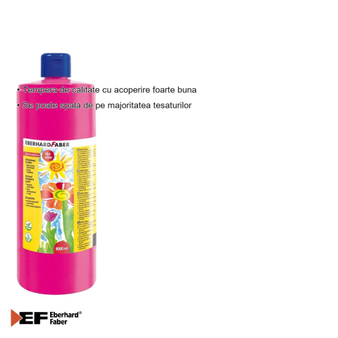 Tempera Eberhard Faber, culoare roz, recipient 1000 ml, acoperire foarte buna, pentru scoli si gradinite [2]
