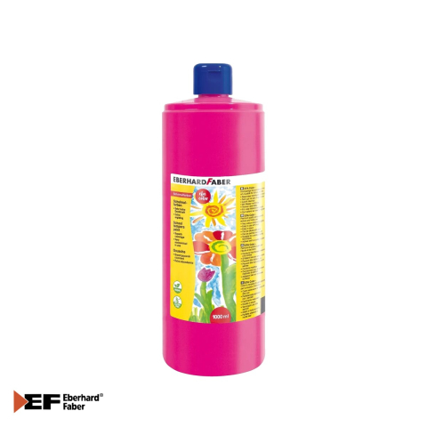 Birotica papetarie - Tempera Eberhard Faber, culoare roz, recipient 1000 ml, acoperire foarte buna, pentru scoli si gradinite