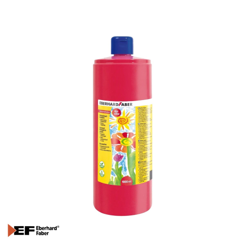 Birotica papetarie - Tempera Eberhard Faber, rosu carmin, recipient 1000 ml, acoperire foarte buna, pentru scoli si gradinite