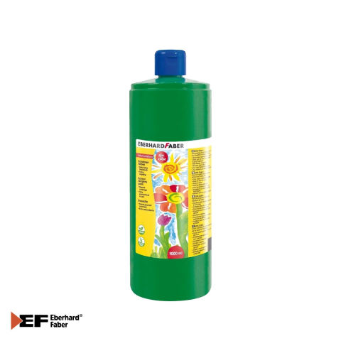 Birotica papetarie - Tempera Eberhard Faber, verde, recipient 1000 ml, acoperire foarte buna, pentru scoli si gradinite