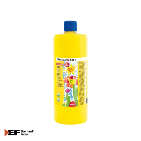Birotica papetarie - Tempera galbena Eberhard Faber, recipient 1000 ml, acoperire foarte buna, pentru scoli si gradinite