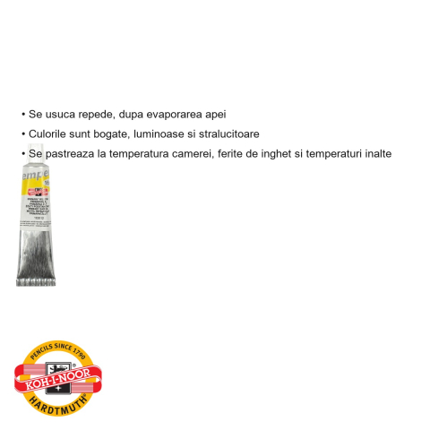 Tempera galbena primar Koh-I-Noor, 16ml, culoare luminoasa pentru pictura scolara [2]