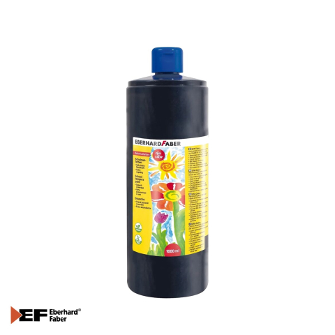 Birotica papetarie - Tempera neagra Eberhard Faber, recipient 1000 ml, acoperire foarte buna, pentru scoli si gradinite