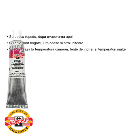 Tempera rosie-purpurie Koh-I-Noor, 16ml, culoare vie si luminoasa, pentru desen si pictura scolara [2]