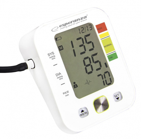 Tensiometru electronic de brat Esperanza Verve ECB003, manseta 22-32 cm, Alb [3]