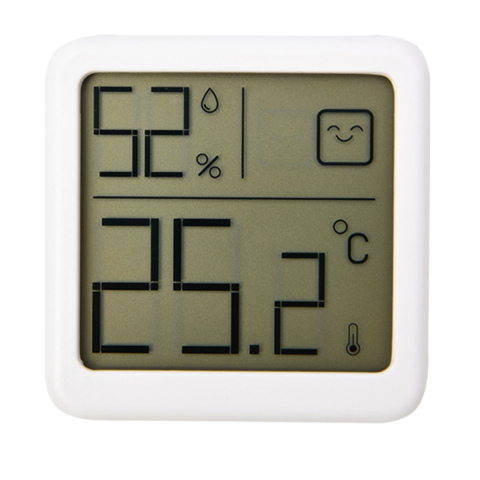 Masurare temperatura - Termometru si Higrometru Digital, pentru Monitorizare Temperatura si Umiditate, cu Indicator Confort si Design Compact, Alb