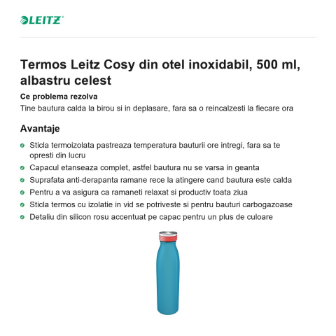 Termos Leitz Cosy din otel inoxidabil, 500 ml, albastru celest [1]