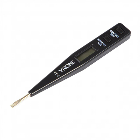 Masurare si testare a curentului electric - Tester electronic de tensiune AC/DC, afisaj LCD, 12-250V, VT-1, varf drept de 3mm, 13103, negru