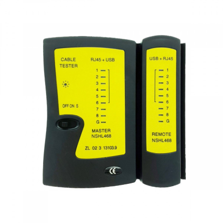 Testare cabluri - Tester NCT4511, pentru cabluri cu mufa RJ45, USB si USB pentru imprimanta