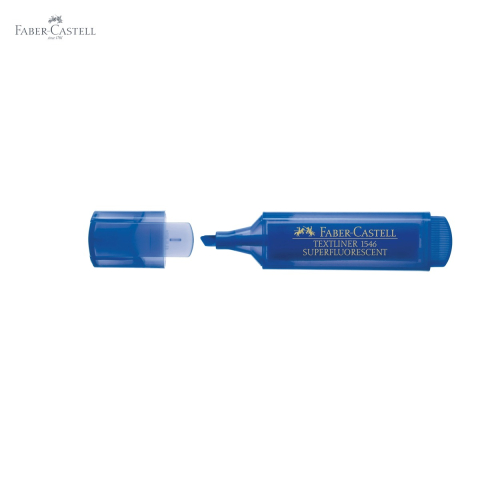 Textmarker albastru Faber-Castell 1546, superfluorescent, varf tesit, cerneala pe baza de apa, pentru birou si studiu [4]