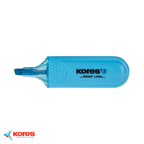 Textmarker albastru Kores, varf tesit 1-5mm, cerneala fluorescenta pe baza de apa, pentru evidentiat texte [3]