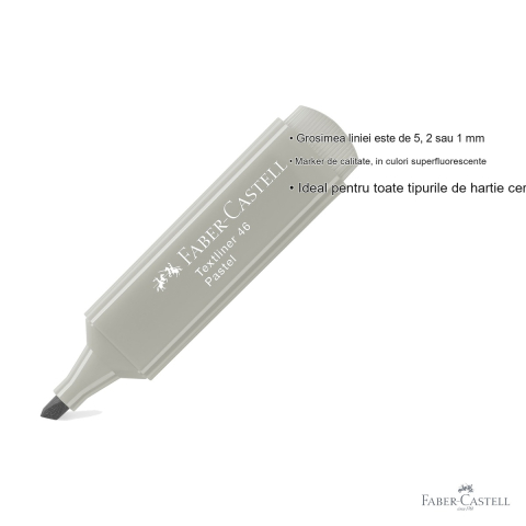 Textmarker Faber-Castell 1546, culoare gri pastel, varf multiplu, pentru birou si studiu [2]
