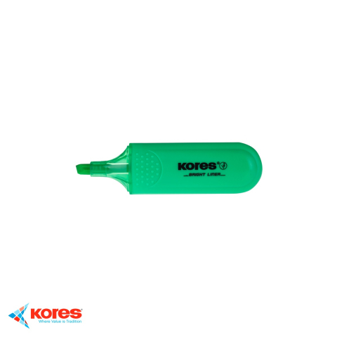 Instrumente de scris - Textmarker fluorescent verde Kores, varf tesit 1-5mm, cerneala pe baza de apa, pentru evidentiere texte