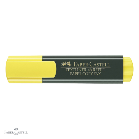 Textmarker galben Faber-Castell 1548, varf tesit, cerneala pe baza de apa, reincarcat, pentru birou si scoala [3]
