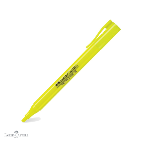 Birotica papetarie - Textmarker galben Faber-Castell 38, varf tesit, 2 grosimi de scriere, superfluorescent, pentru birou si studiu