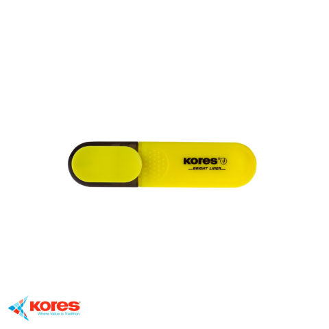 Instrumente de scris - Textmarker Kores galben fluorescent, varf tesit 1-5 mm, cerneala pe baza de apa, pentru evidentierea textelor