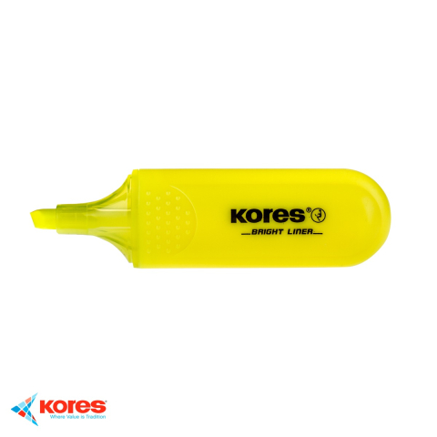 Textmarker Kores galben fluorescent, varf tesit 1-5 mm, cerneala pe baza de apa, pentru evidentierea textelor [3]