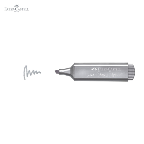 Textmarker metalizat argintiu Faber-Castell 1546, cerneala pe baza de apa, varf tesit 3 grosimi [4]