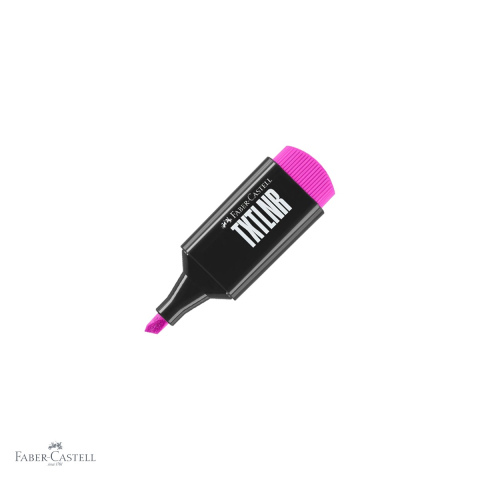 Birotica papetarie - Textmarker mini Faber-Castell, superfluorescent roz, varf tesit, pentru evidentiere text