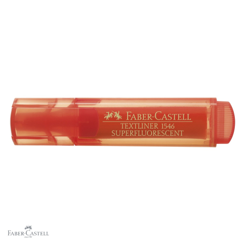 Textmarker portocaliu Faber-Castell 1546, varf tesit superfluorescent, cerneala pe baza de apa, pentru birou si studiu [3]