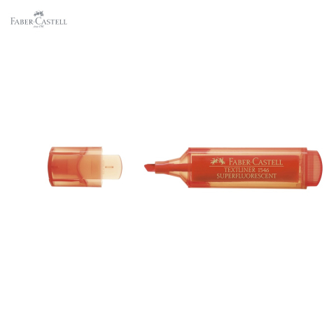 Textmarker portocaliu Faber-Castell 1546, varf tesit superfluorescent, cerneala pe baza de apa, pentru birou si studiu [4]