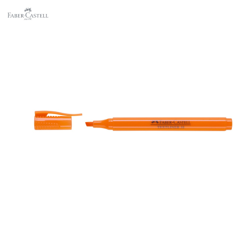 Textmarker portocaliu Faber-Castell 38, varf tesit, 2 grosimi de scriere, superfluorescent [4]