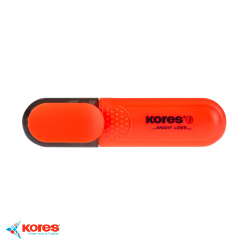 Textmarker portocaliu Kores, varf tesit 1-5 mm, cerneala fluorescenta rezistenta la lumina, pentru evidentiat texte [3]