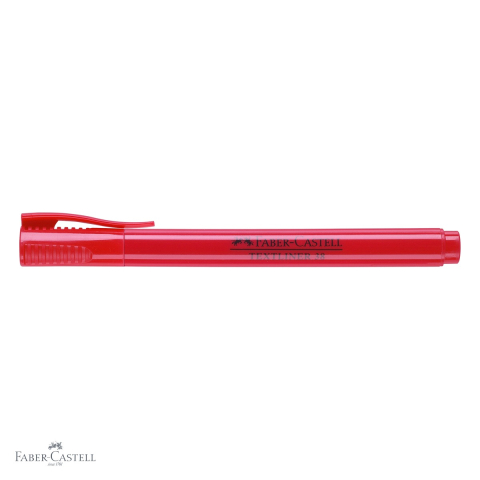 Textmarker rosu Faber-Castell 38, varf tesit, 2 grosimi de scriere, superfluorescent, pentru birou si studiu [3]