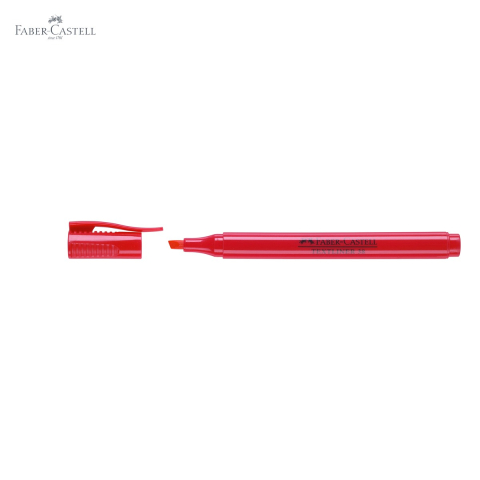 Textmarker rosu Faber-Castell 38, varf tesit, 2 grosimi de scriere, superfluorescent, pentru birou si studiu [4]