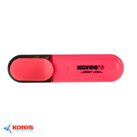 Textmarker rosu Kores, varf tesit 1-5 mm, cerneala fluorescenta pe baza de apa, pentru evidentiat texte [3]