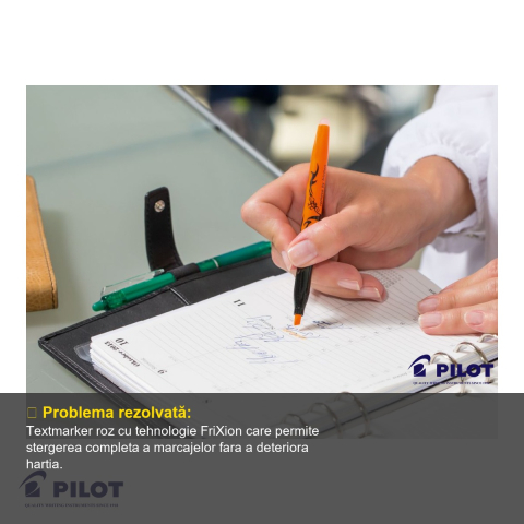 Textmarker roz deschis Pilot FriXion Light, cerneala termo-sensibila, stergere fara urme [3]