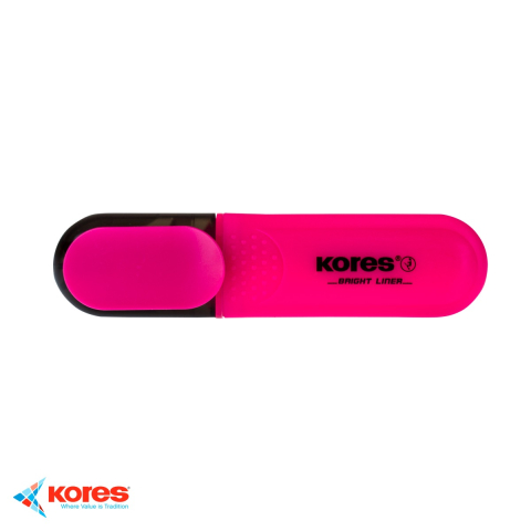 Textmarker roz Kores, varf tesit 1-5mm, cerneala fluorescenta pe baza de apa, pentru evidentiat texte [3]